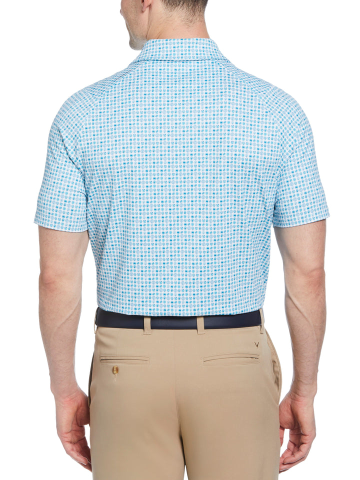 Mens 18th Hole Food Print Polo (Bright White) 
