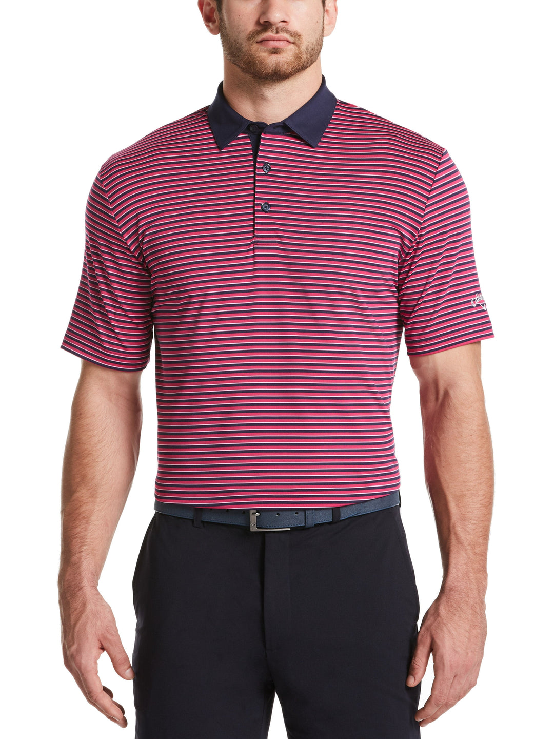 Mens 3-Color Stripe Golf Polo-Polos-Callaway