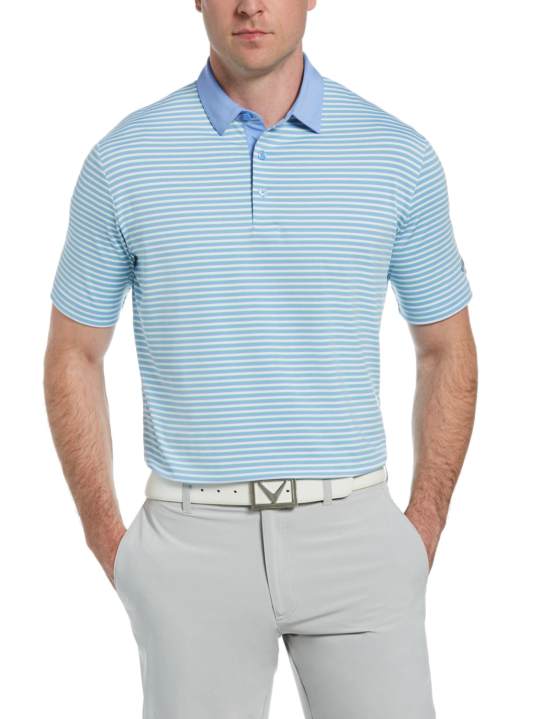 Mens 3-Color Stripe Golf Polo-Polos-Callaway