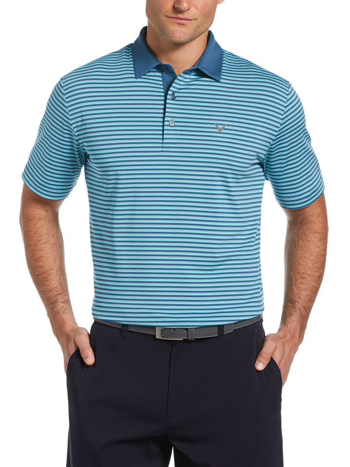 Mens Refined 3-Color Yarn-Dyed Stripe Golf Polo-Polos-Callaway