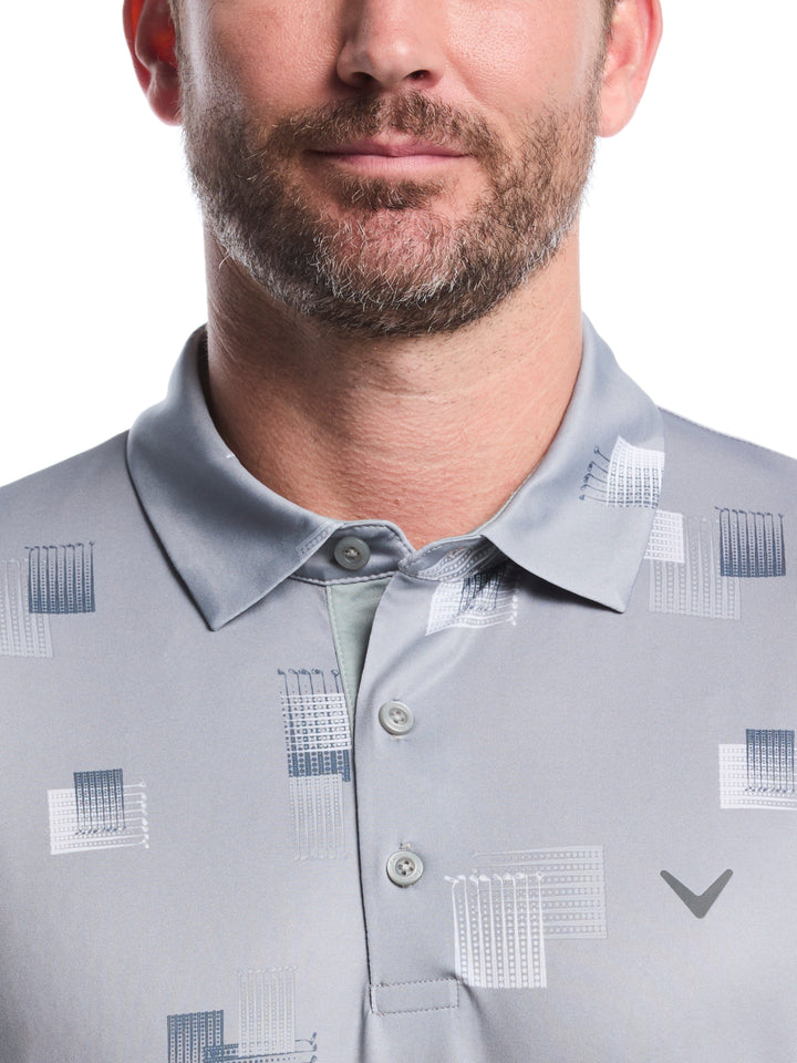 Big & Tall 8 Essential Clubs Print Polo (Concrete) 