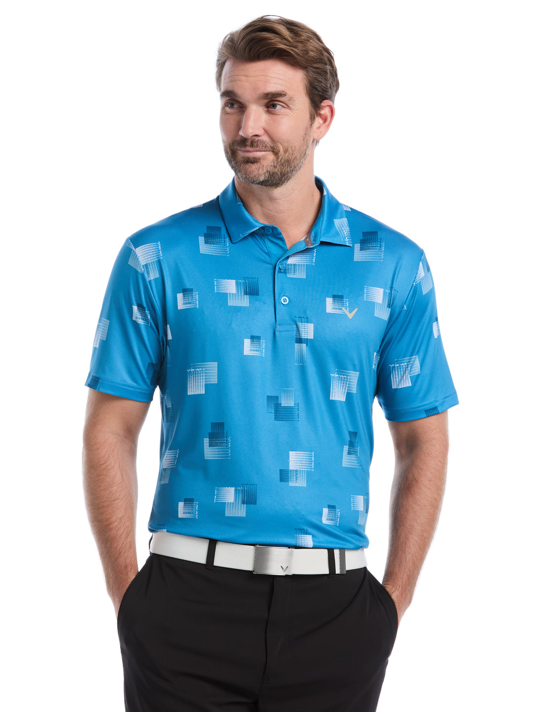 Big & Tall 8 Essential Clubs Print Polo (Cendre Blue) 