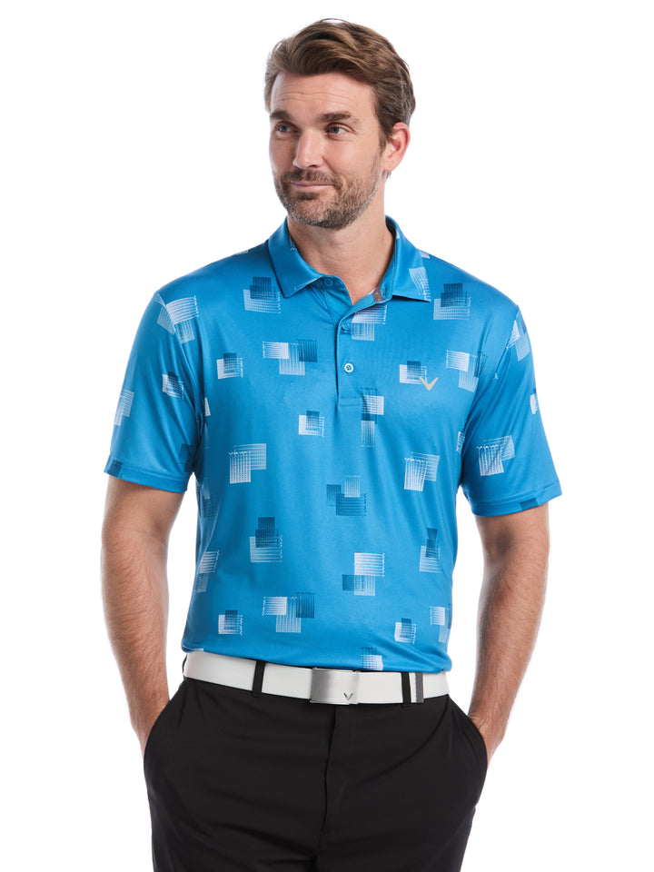 Big & Tall 8 Essential Clubs Print Polo (Cendre Blue) 