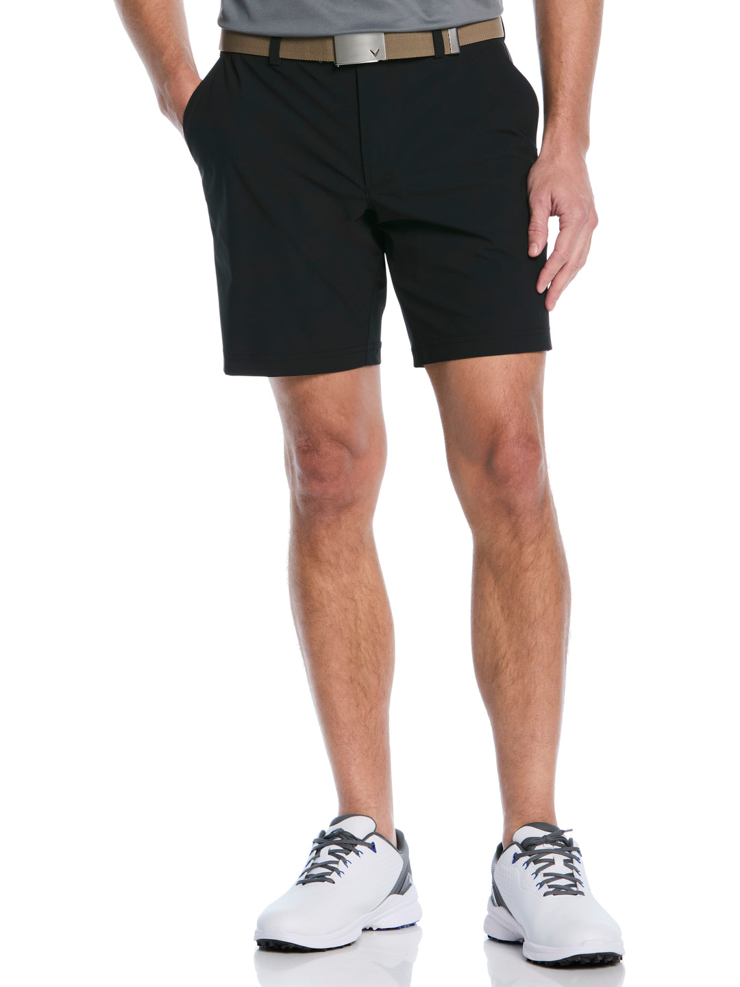 Men's 8" Solid Stretch Golf Short (Caviar) 