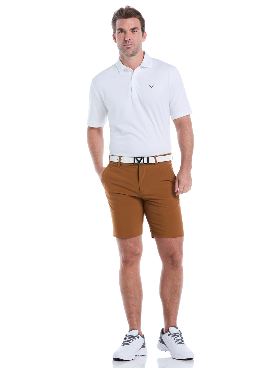 Flat Front Golf Shorts (Dark Ginger) 