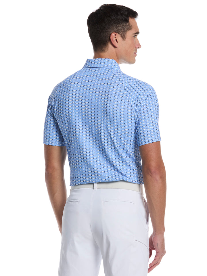 Albatross Geo Print Golf Polo (Vista Blue) 