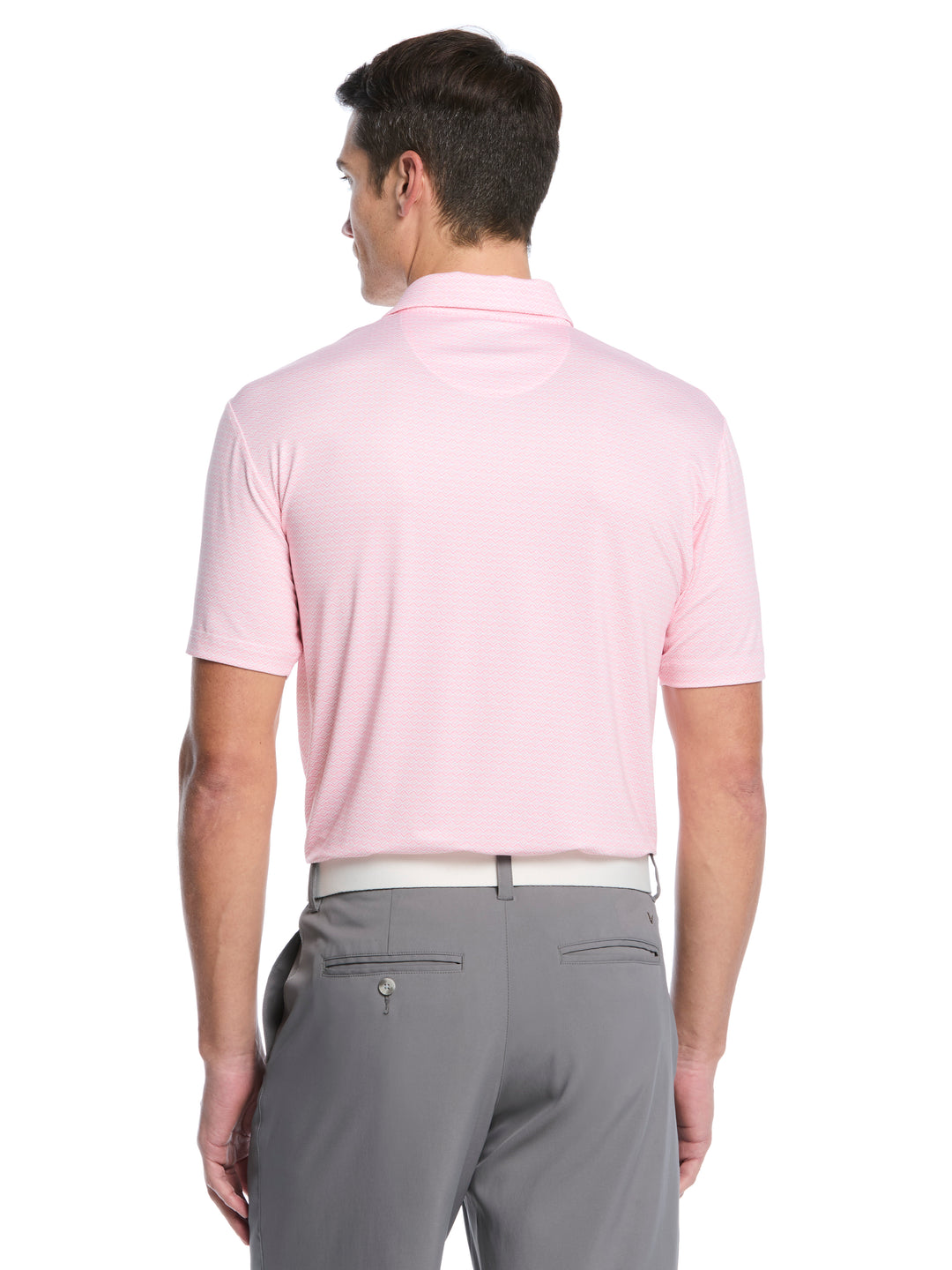 All Gradient Chevron Print Golf Polo (Dianthus) 