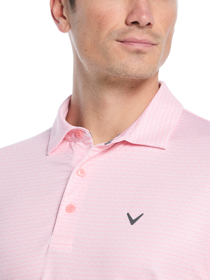 All Gradient Chevron Print Golf Polo (Dianthus) 