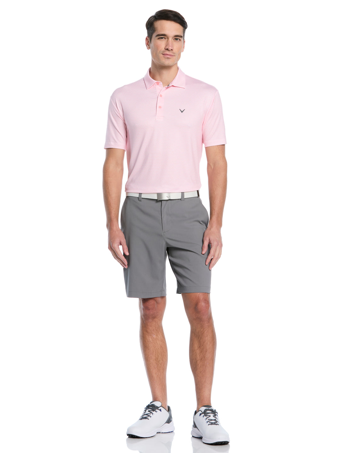 All Gradient Chevron Print Golf Polo (Dianthus) 