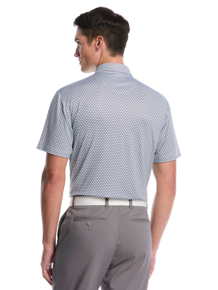 All Gradient Chevron Print Golf Polo (Caviar) 