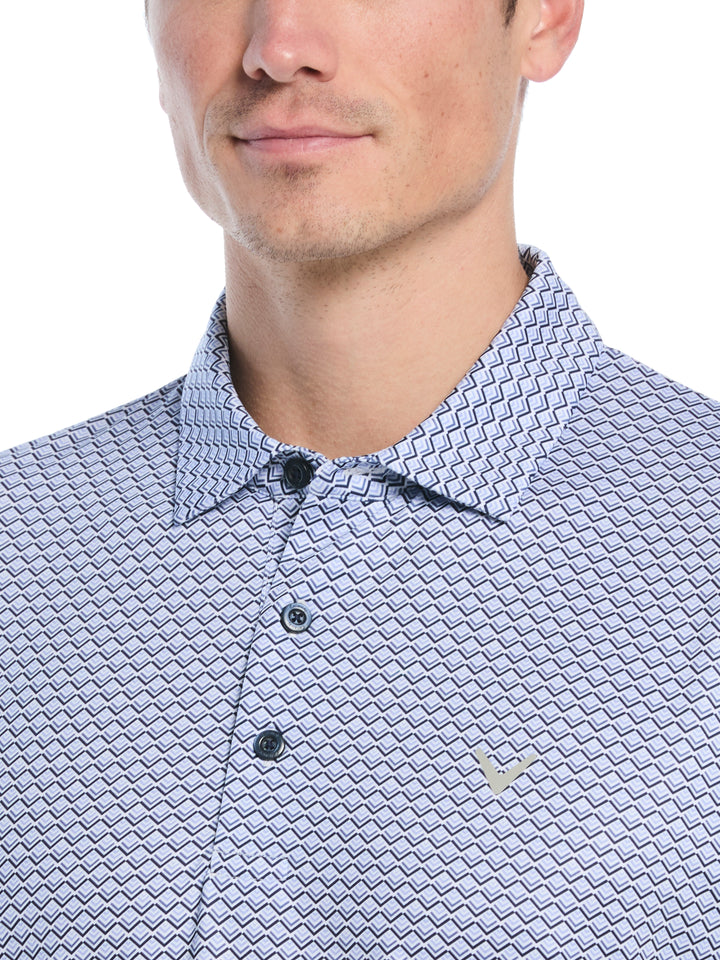 All Gradient Chevron Print Golf Polo (Peacoat) 