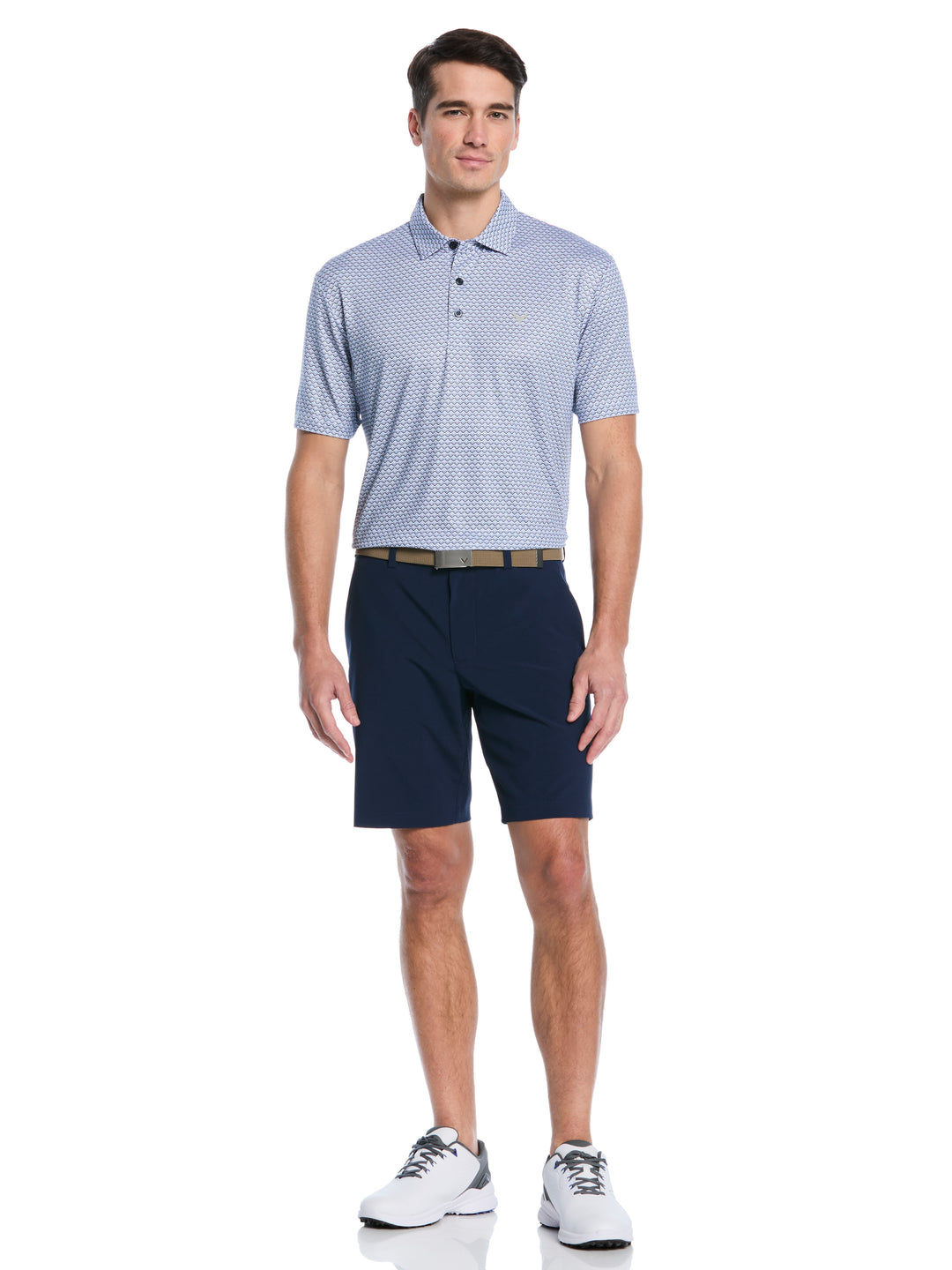 All Gradient Chevron Print Golf Polo (Peacoat) 
