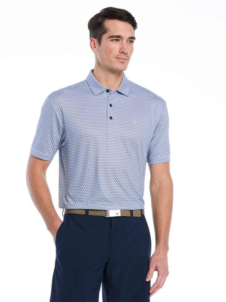 All Gradient Chevron Print Golf Polo (Peacoat) 
