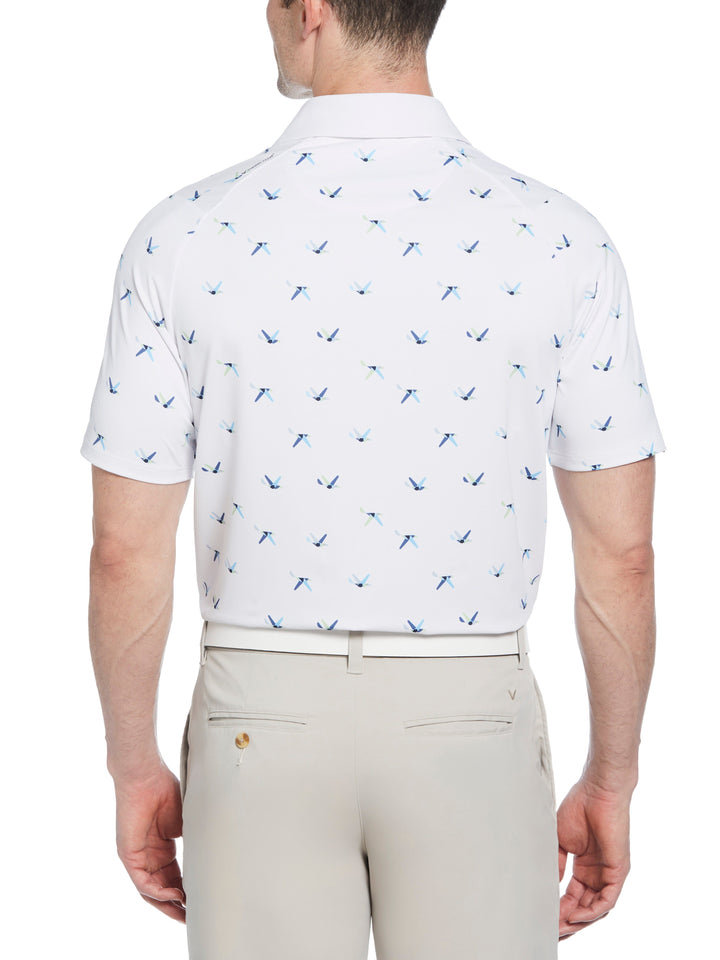 Mens All Over Birdie Print Polo (Bright White) 