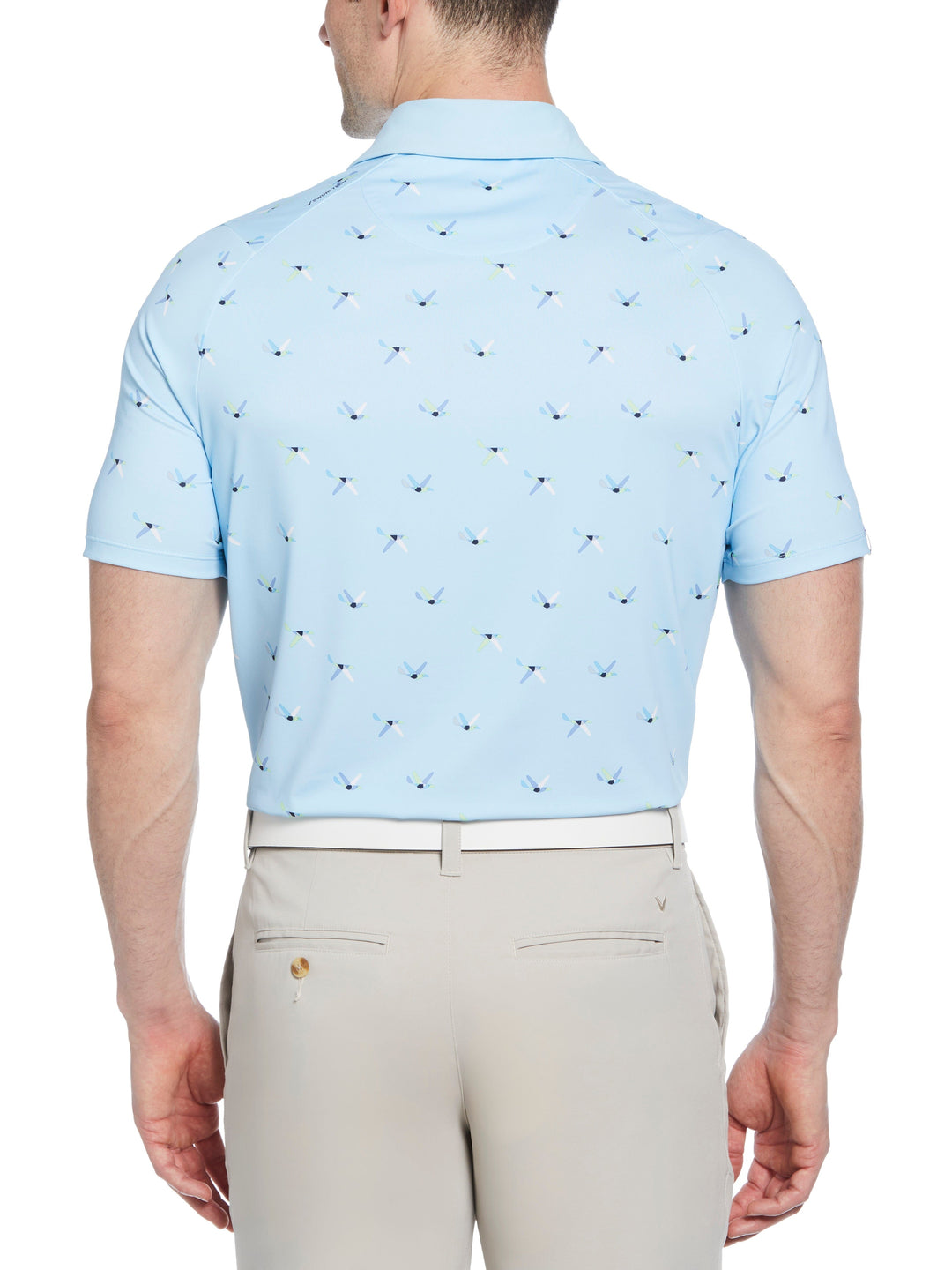 Mens All Over Birdie Print Polo (Arctic  Paradise) 