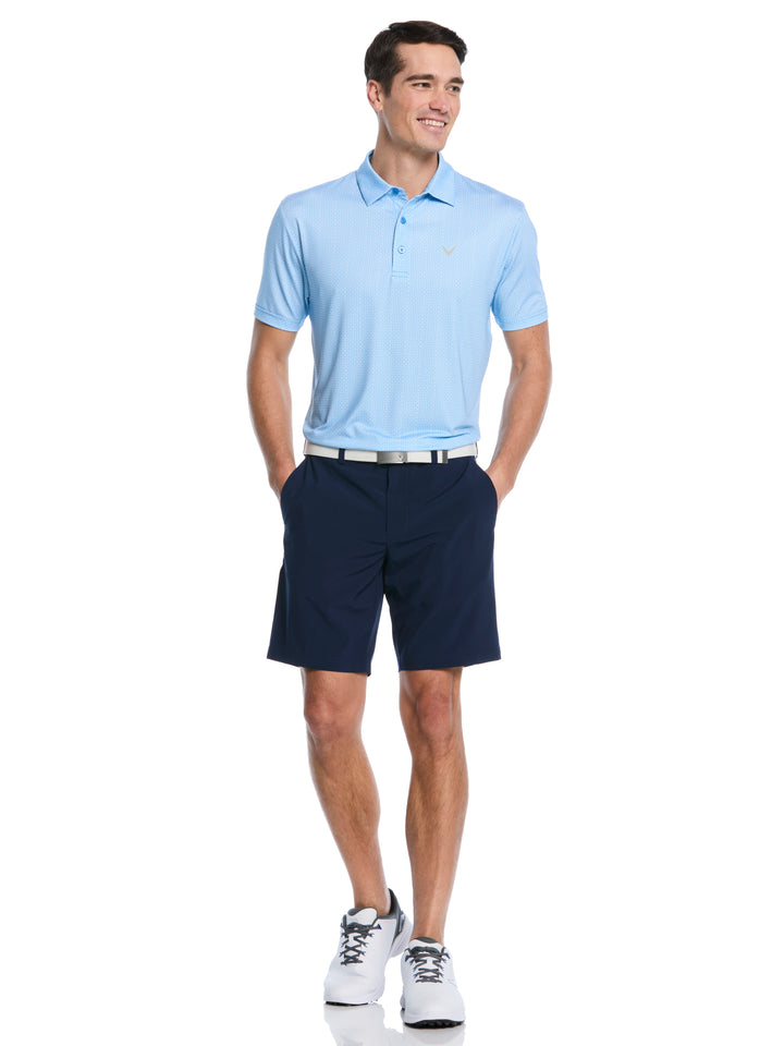 All Over Chev Foulard Print Golf Polo (Brilliant Blue) 