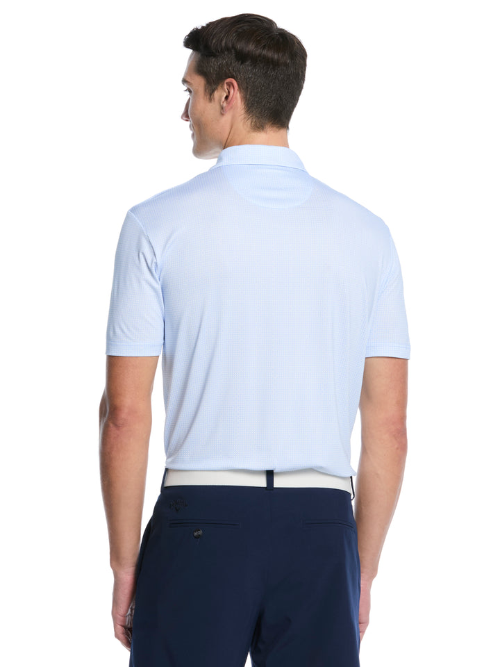 All Over Chev Foulard Print Golf Polo (Vista Blue) 