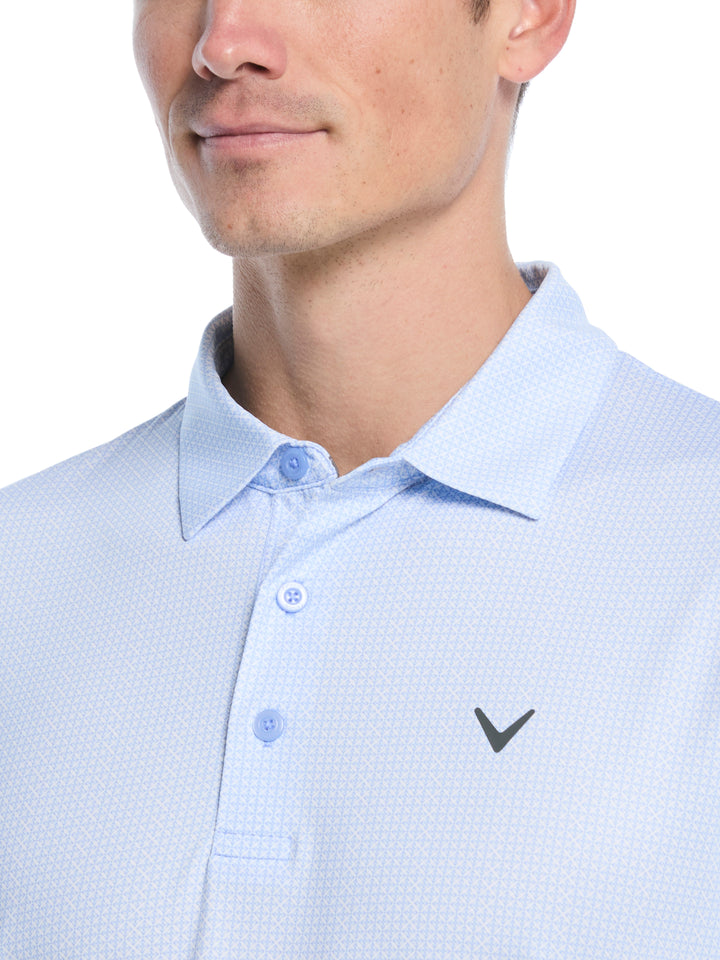 All Over Chev Foulard Print Golf Polo (Vista Blue) 