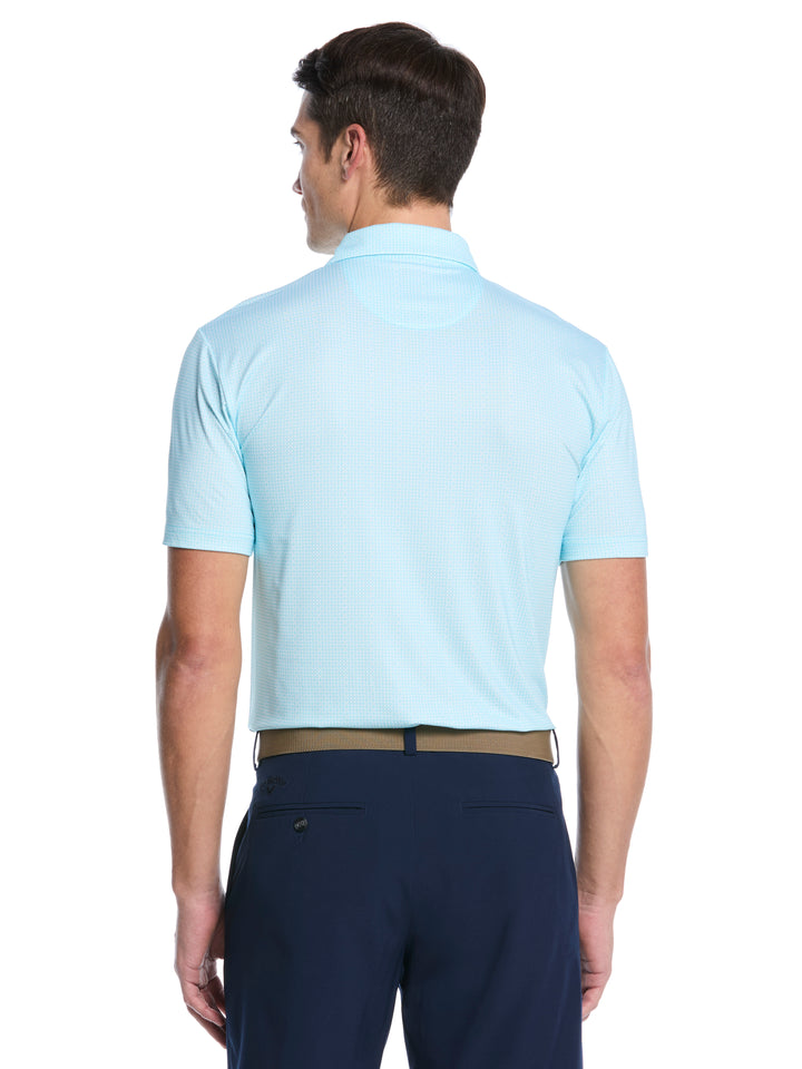 All Over Chev Foulard Print Golf Polo (Blue Curacao) 