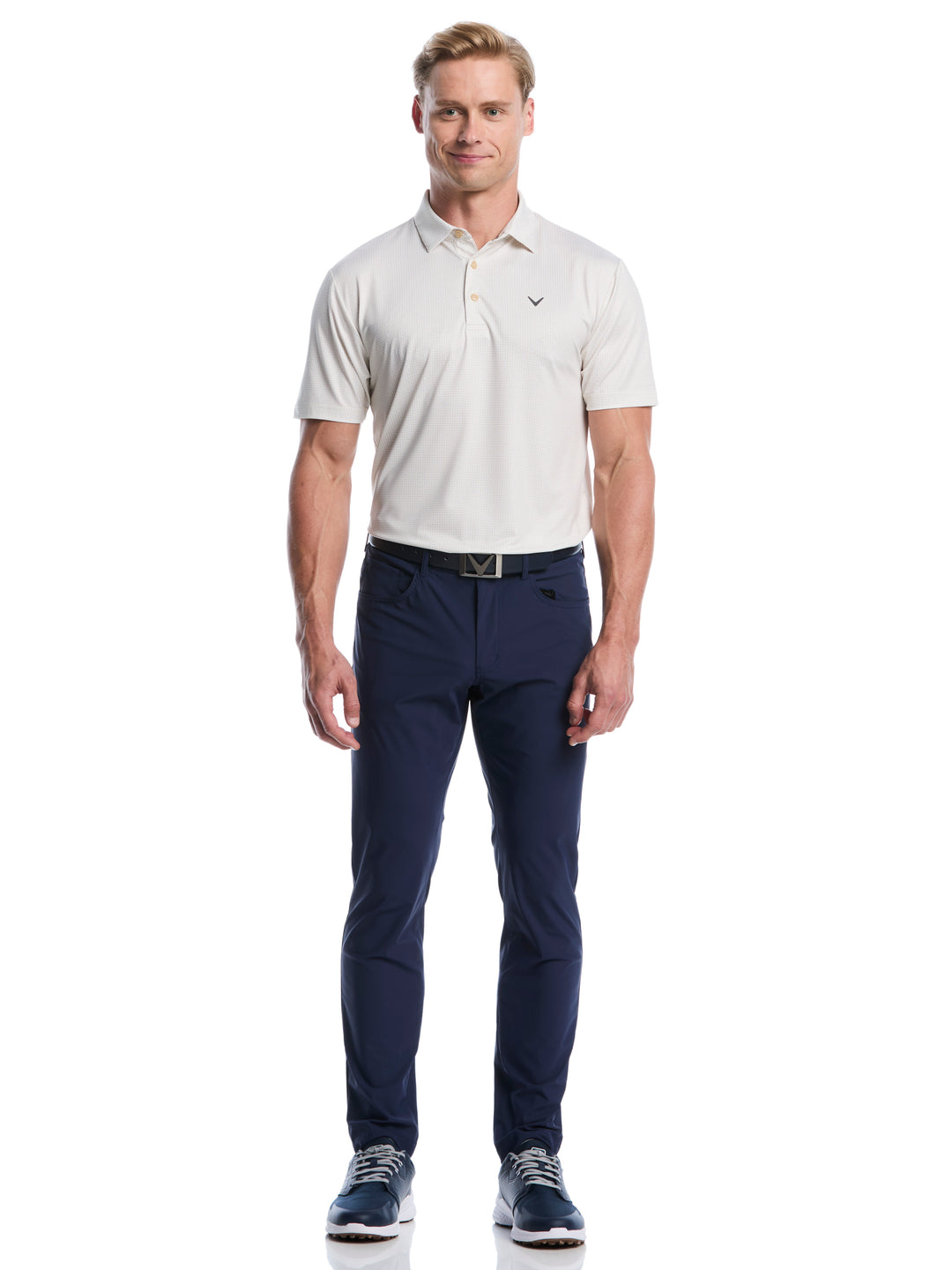 All Over Chev Foulard Print Golf Polo (Fields Of Rye) 