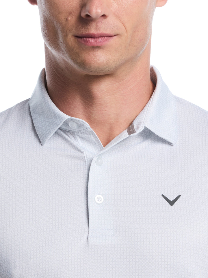 All Over Chev Foulard Print Golf Polo (Bright White) 