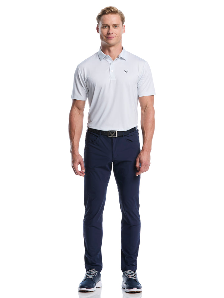 All Over Chev Foulard Print Golf Polo (Bright White) 