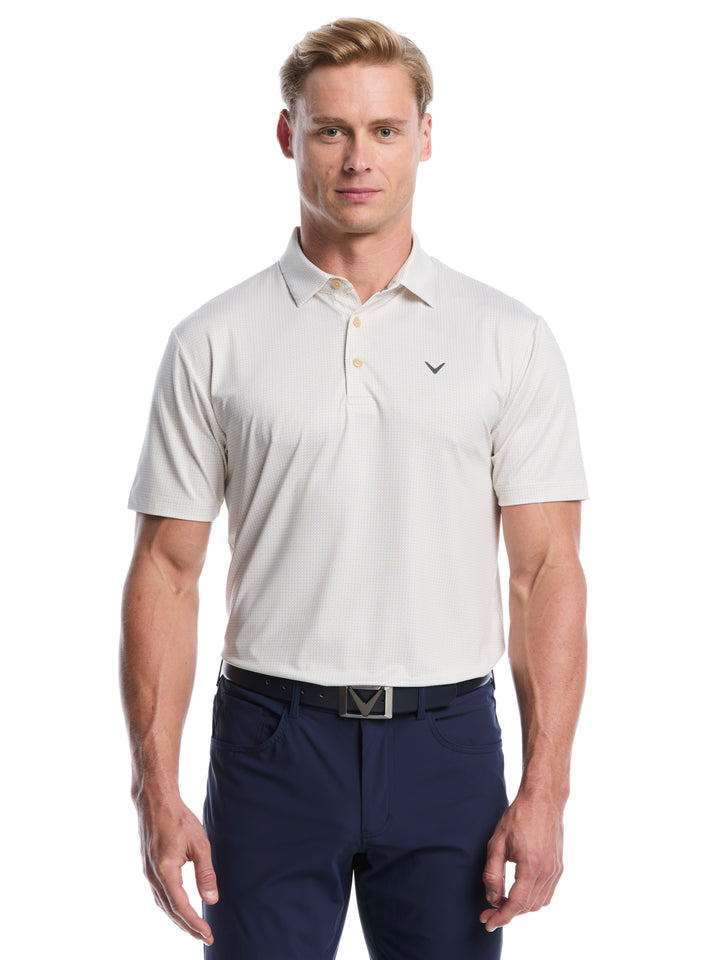 All Over Chev Foulard Print Golf Polo (Fields Of Rye) 