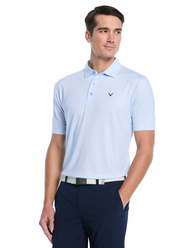 All Over Chev Foulard Print Golf Polo (Vista Blue) 