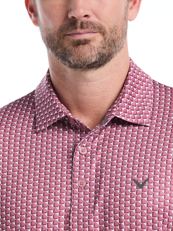 Men's All Over Chevron Geo Polo (Mesa Rose) 
