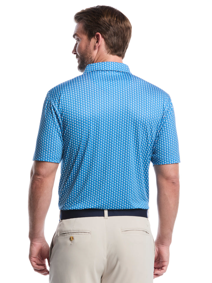 Men's All Over Chevron Geo Polo (Cendre Blue) 