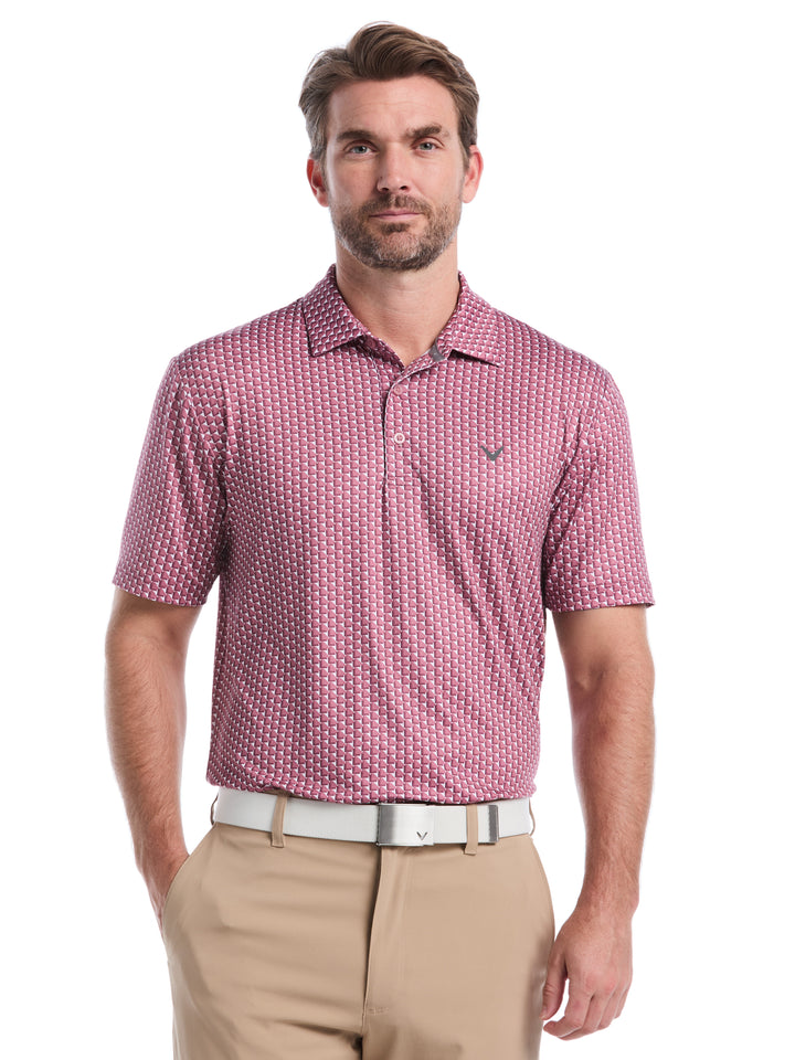 Men's All Over Chevron Geo Polo (Mesa Rose) 