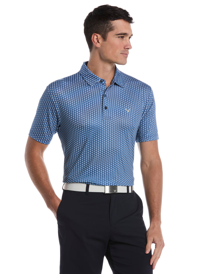 Mens All Over Chevron Geo Polo-Polos-Navy-S-Callaway