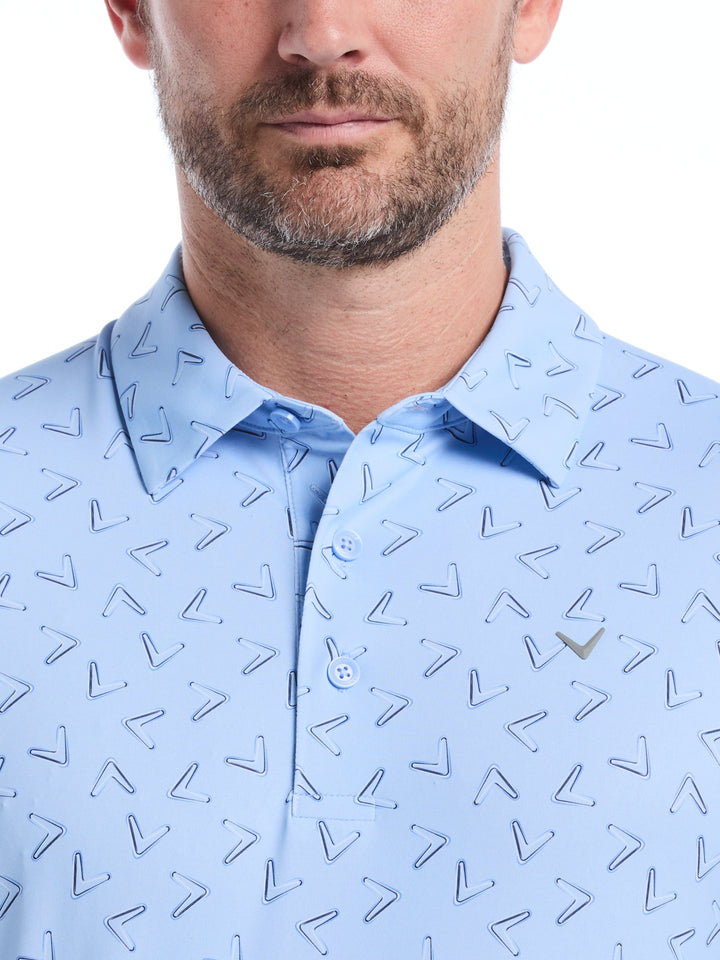 All-Over Chevron Printed Golf Polo (Open Air) 