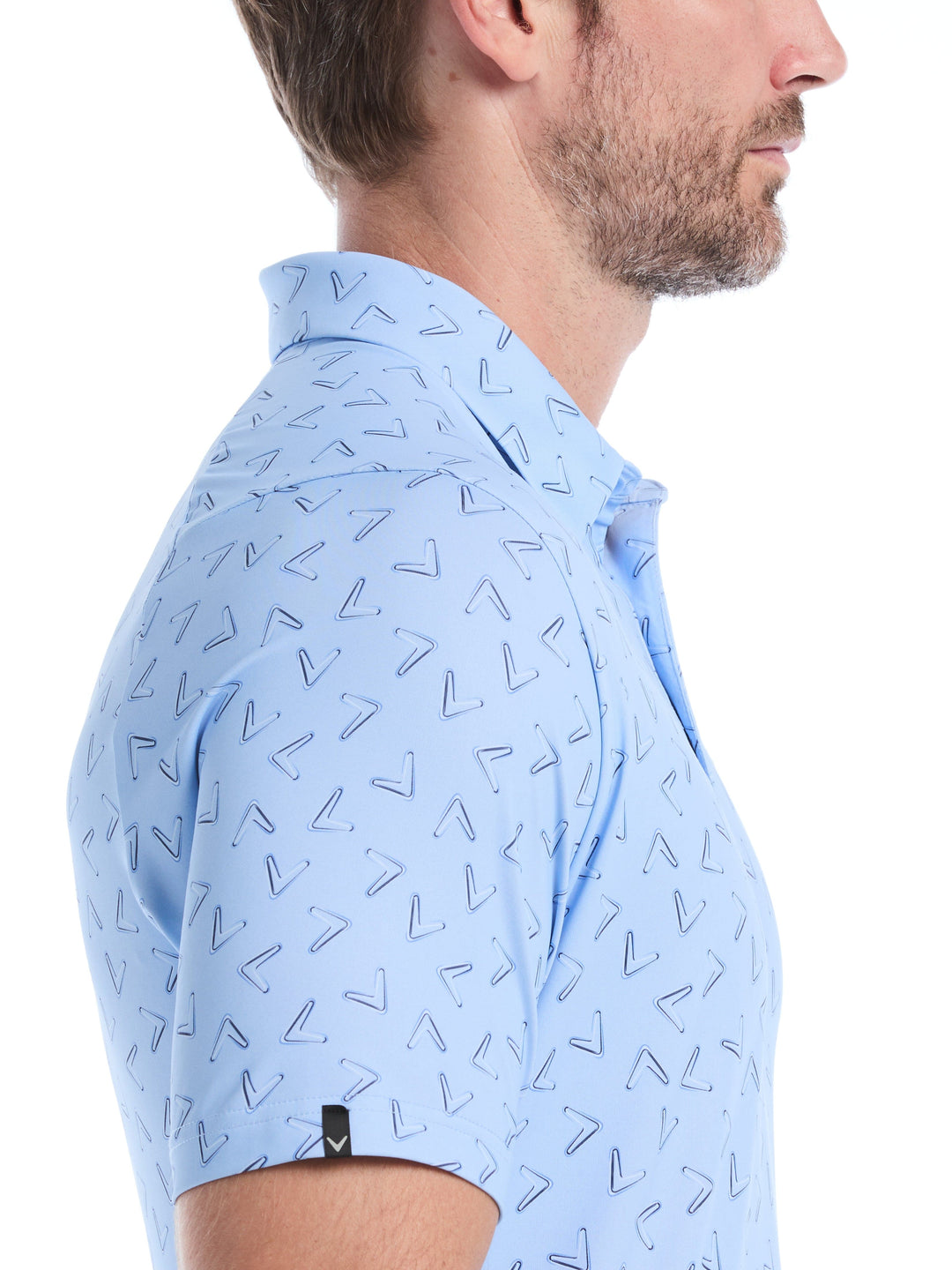 All-Over Chevron Printed Golf Polo (Open Air) 