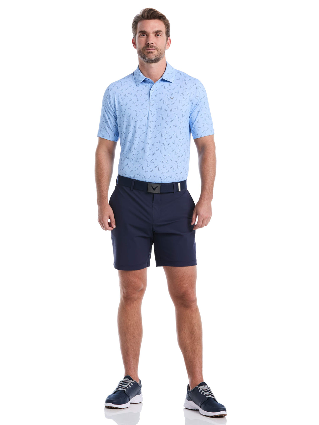 All-Over Chevron Printed Golf Polo (Open Air) 