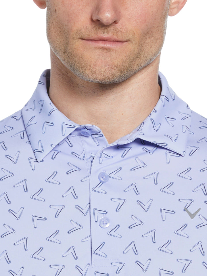 Mens All Over Chevron Printed Polo (Spring Lavender) 