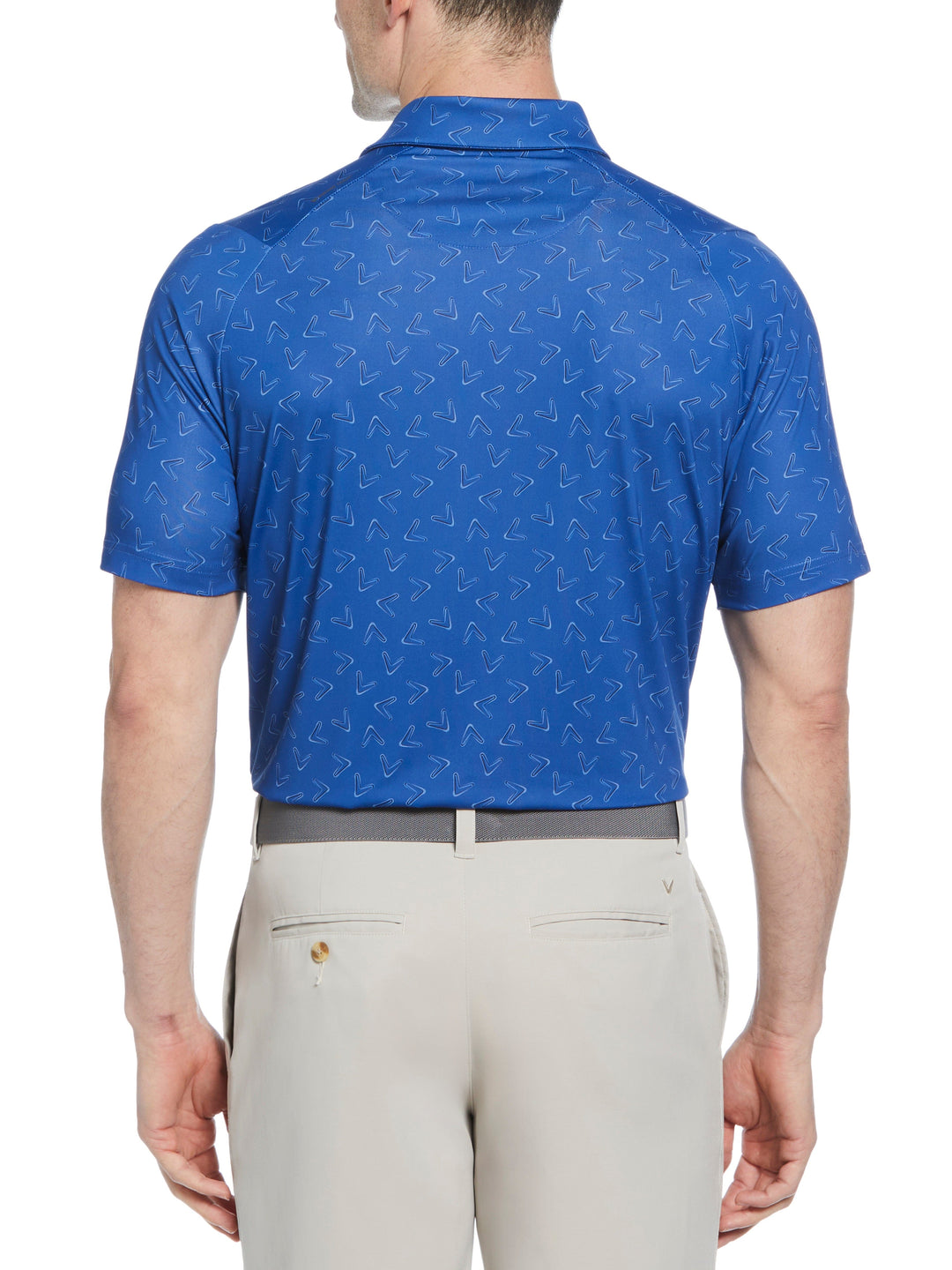 All-Over Chevron Printed Golf Polo (Galaxy Blue) 