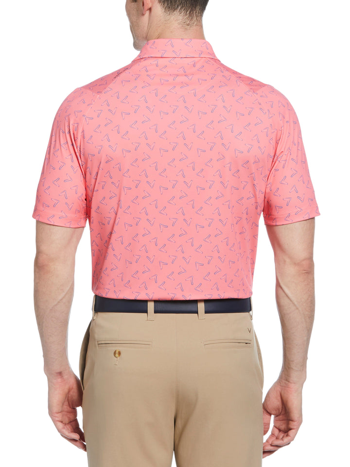 Mens All Over Chevron Printed Polo (Strawberry Pink) 