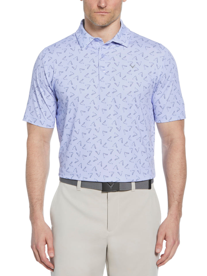 Mens All Over Chevron Printed Polo (Spring Lavender) 