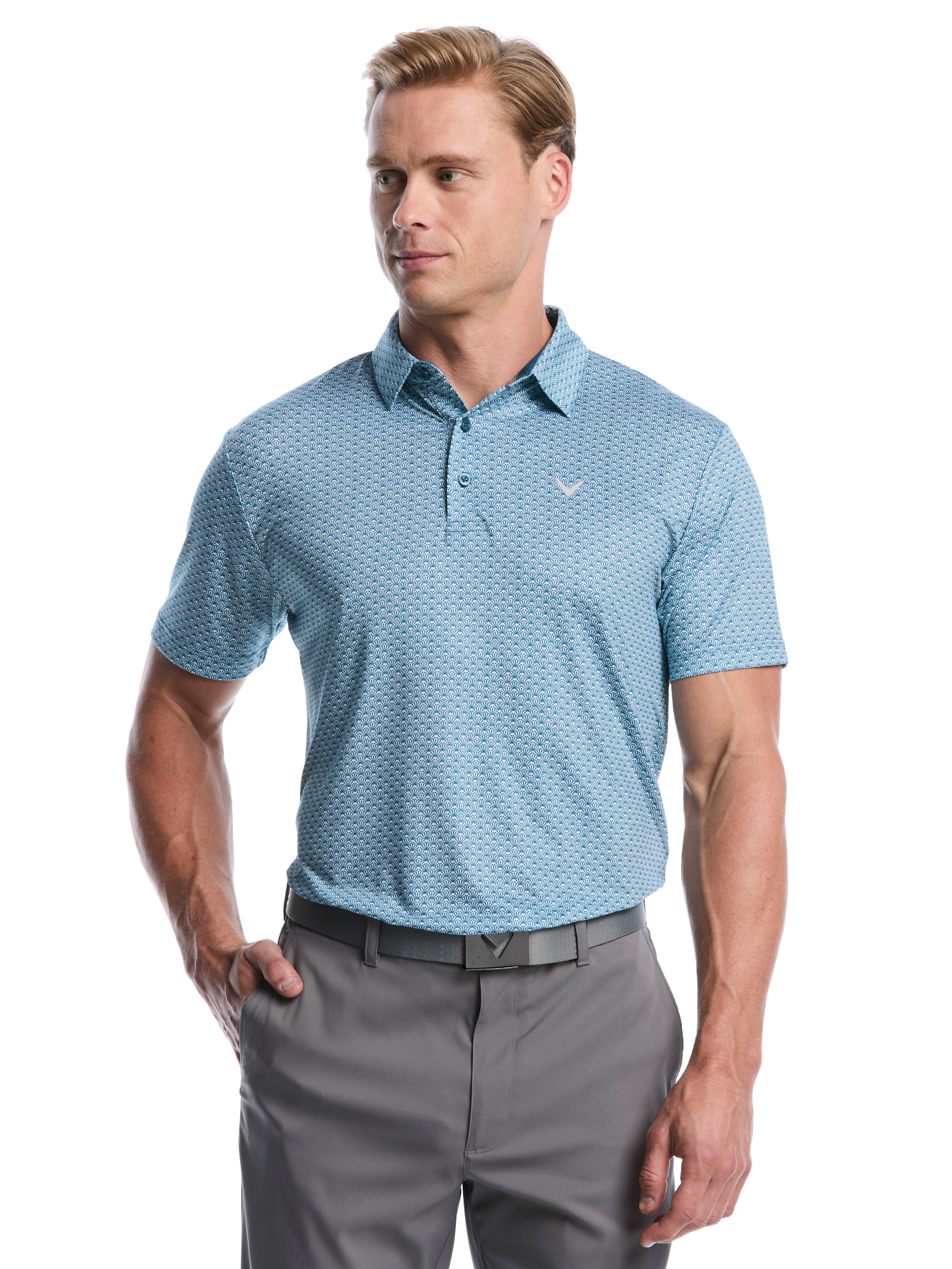 バンデルBICOLOR CREST ALLOVER POLO SHIRTS Mens All Over Foulard Tee Print Polo – Callaway Apparel