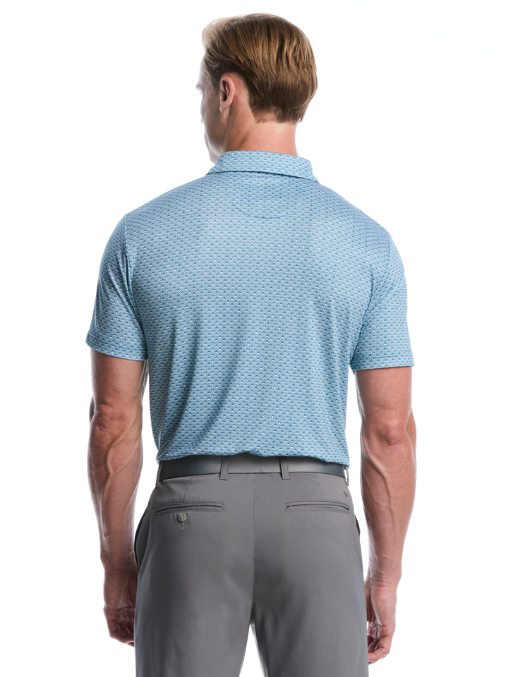 All Over Tee Print Golf Polo (Blue Coral) 