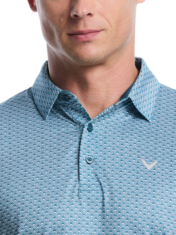 All Over Tee Print Golf Polo (Blue Coral) 