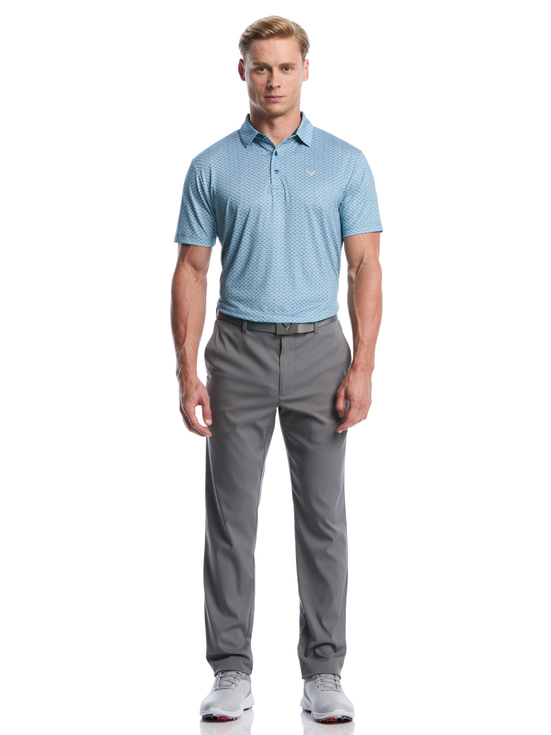 All Over Tee Print Golf Polo (Blue Coral) 