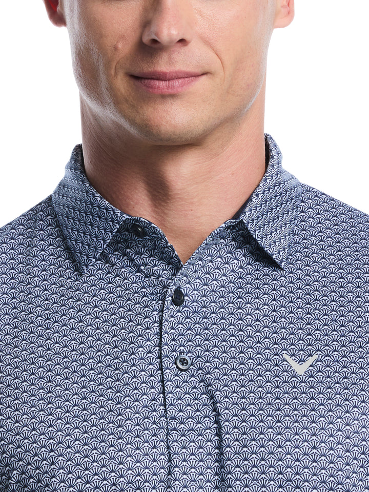 All Over Tee Print Golf Polo (Peacoat) 