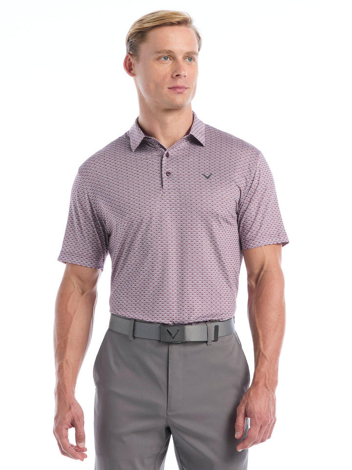 Mens All Over Foulard Tee Print Polo-Polos-Italian Plum-S-Callaway
