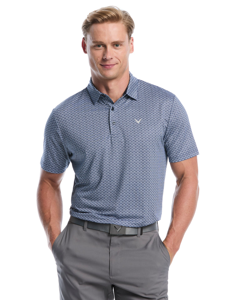 All Over Tee Print Golf Polo (Peacoat) 