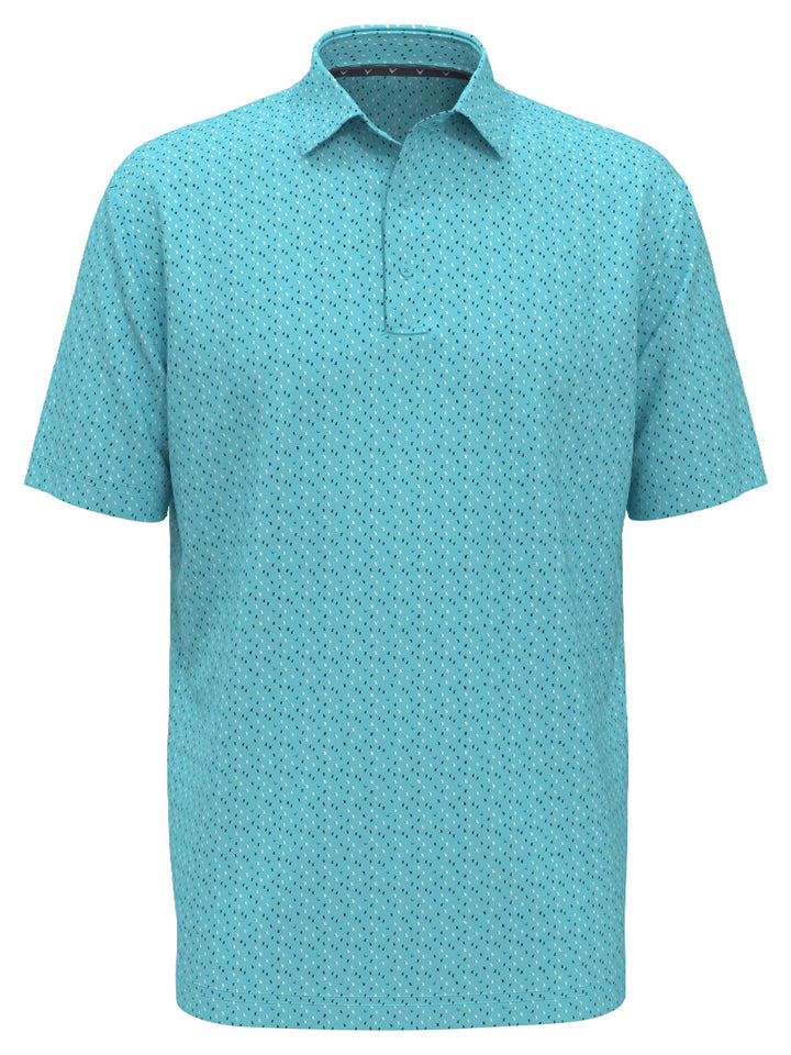 Mens All-Over Score Card Print Golf Polo-Polos-Blue Radiance-S-Callaway