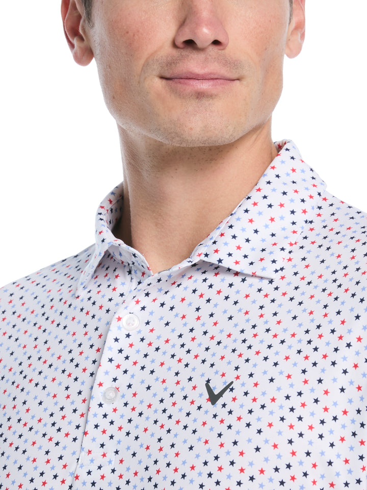 Mens All Over Stars Confetti Print Polo-Polos-Callaway