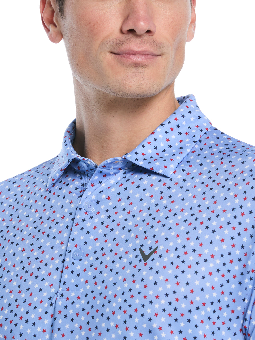 Mens All Over Stars Confetti Print Polo-Polos-Callaway