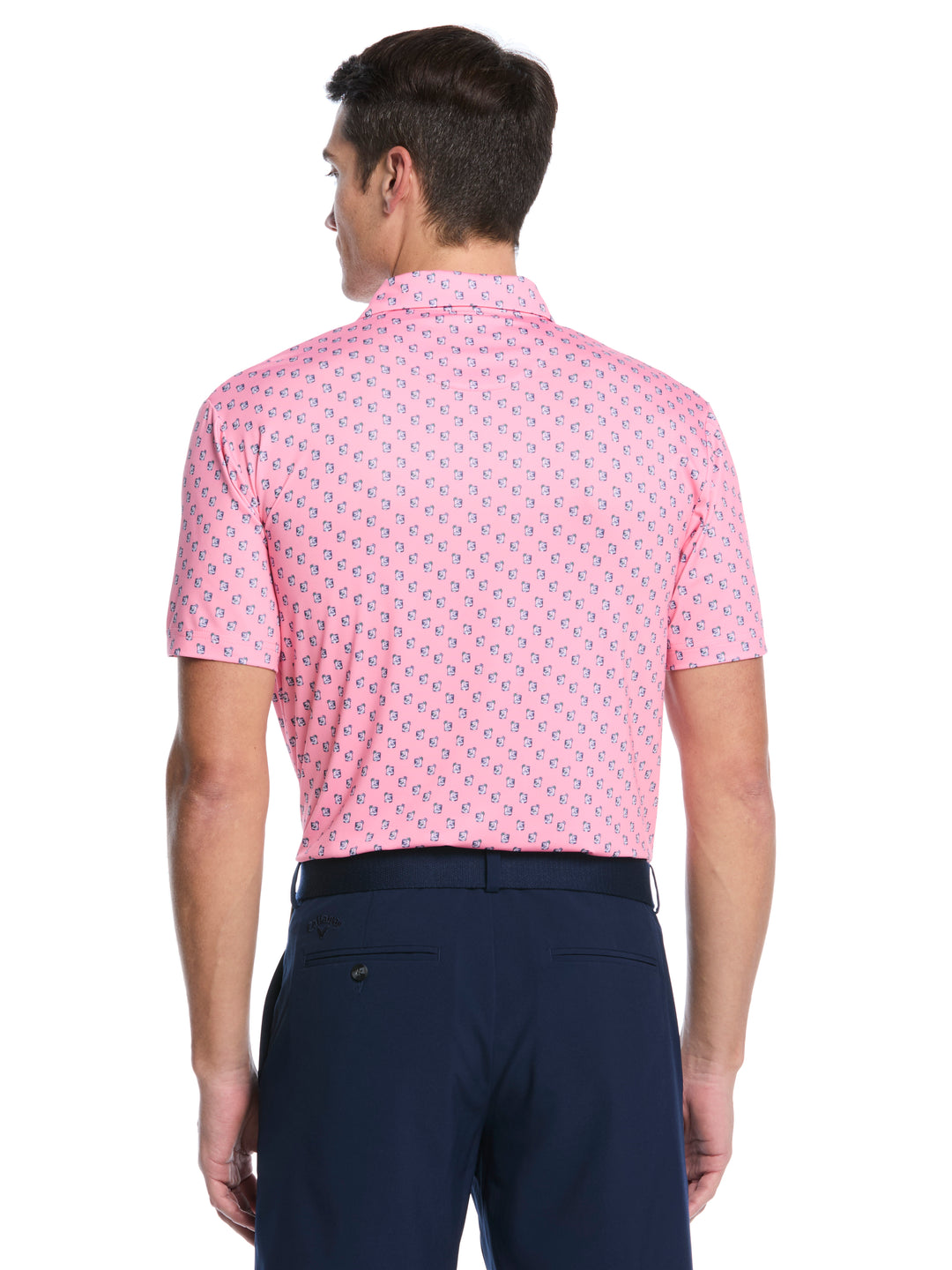Tropical Cocktail Print Golf Polo (Dianthus) 